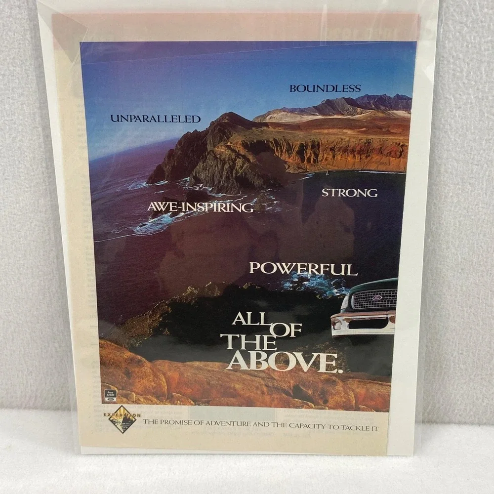 Vtg Print Ad 90's Ford Expedition 2 Page Genuine Magazine Advertisement Ephemera